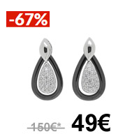 Boucles d oreilles Céramique Noire et Argent 49€