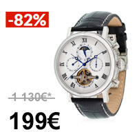 Montre Louis Cottier Tradition Blanc Bracelet Cuir 199€